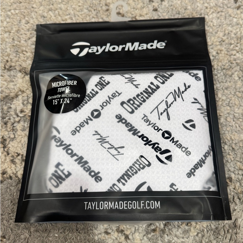 TaylorMade Golf Towel with Black Script